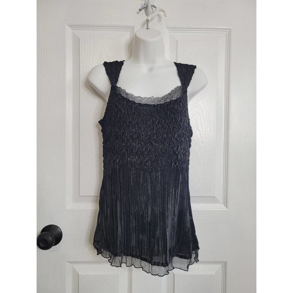 NWT Komarov Thin Black Sheer Lightweight Top Size Medium - Picture 2 of 6